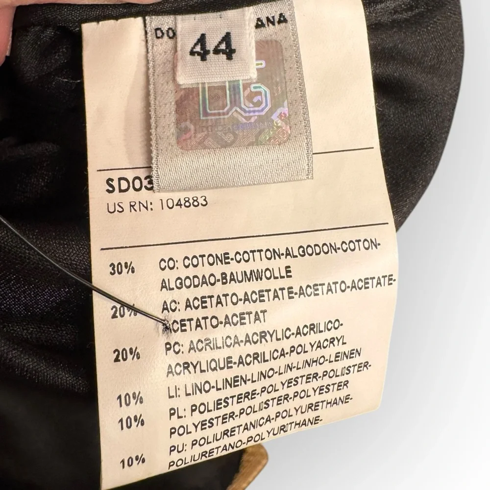 DOLCE & GABBANA Vintage Gold Metallic Dress, Size 44 IT (8 US) - Picture 15 of 16